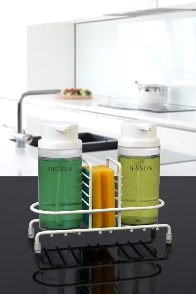 Okyanus Home Beyaz Deluxe Yuvarlak Standlı 2'li Şeffaf Sıvı Sabunluk