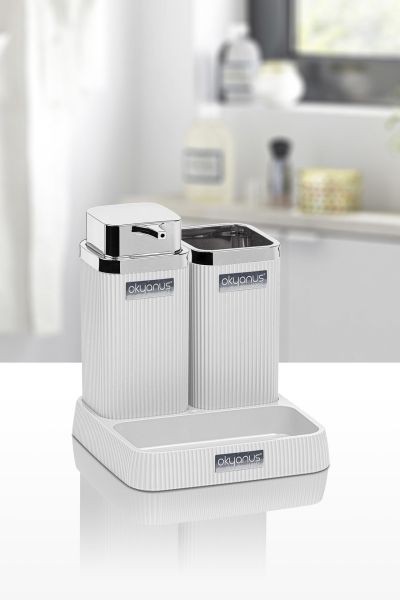 Okyanus Home Stella Beyaz Kromlu Lavabo Seti