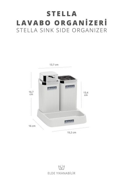 Okyanus Home Stella Beyaz Kromlu Lavabo Seti