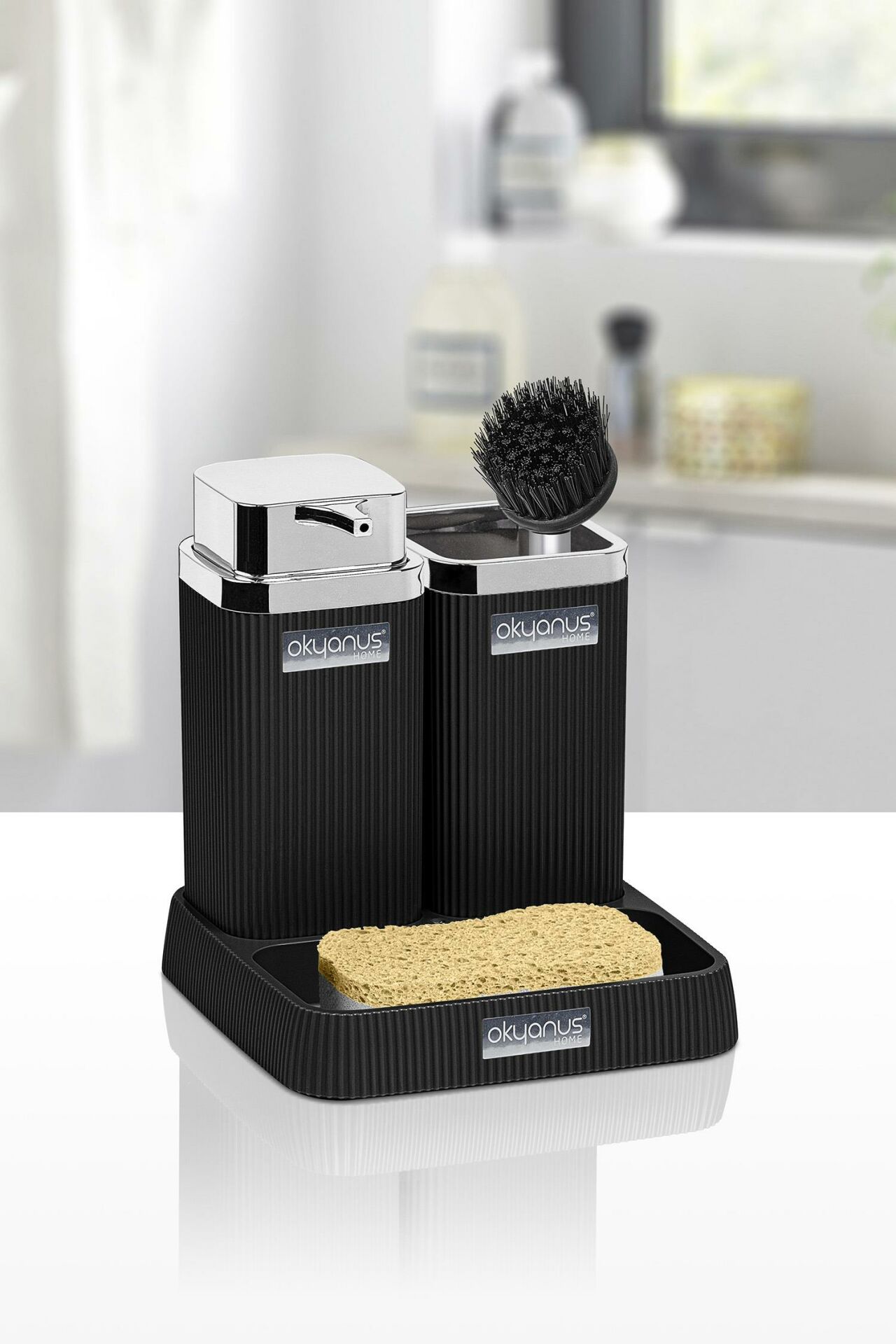 Okyanus Home Stella Siyah Kromlu Lavabo Seti