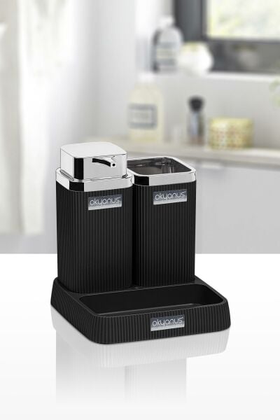 Okyanus Home Stella Siyah Kromlu Lavabo Seti