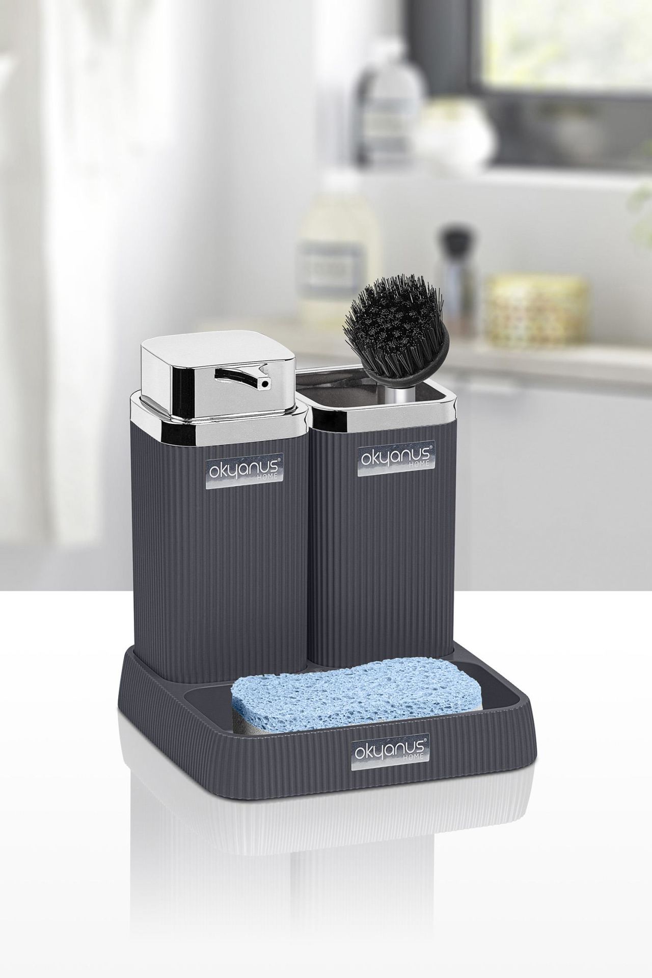 Okyanus Home Stella Antrasit Kromlu Lavabo Seti