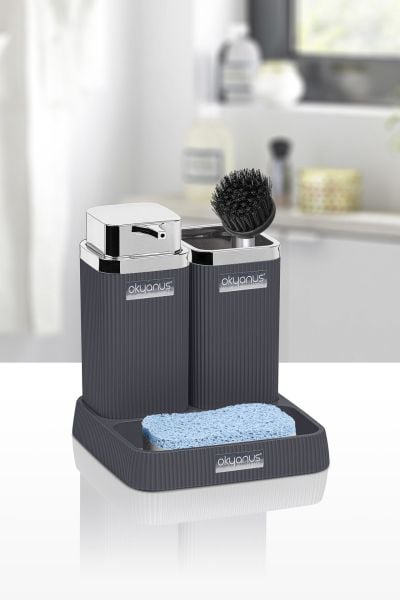 Okyanus Home Stella Antrasit Kromlu Lavabo Seti
