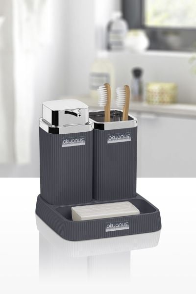 Okyanus Home Stella Antrasit Kromlu Lavabo Seti