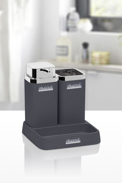 Okyanus Home Stella Antrasit Kromlu Lavabo Seti