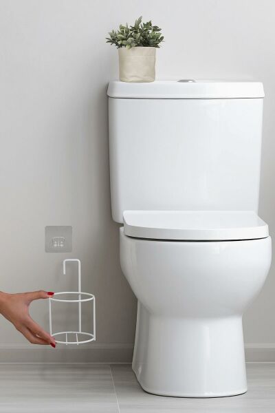 Okyanus Home Beyaz Eko Magic Askılı Yuvarlak Linea Wc Fırçalık