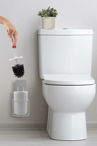 Okyanus Home Beyaz Eko Magic Askılı Yuvarlak Linea Wc Fırçalık