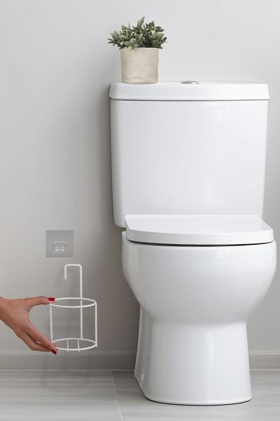 Okyanus Home Beyaz Eko Magic Askılı Yuvarlak Mina Wc Fırçalık