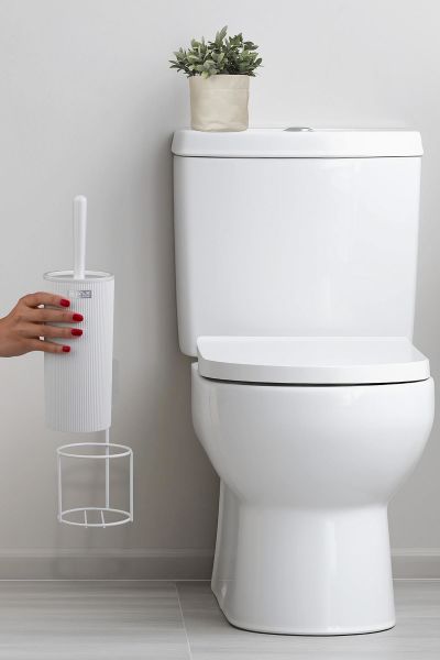 Okyanus Home Beyaz Eko Magic Askılı Yuvarlak Mina Wc Fırçalık