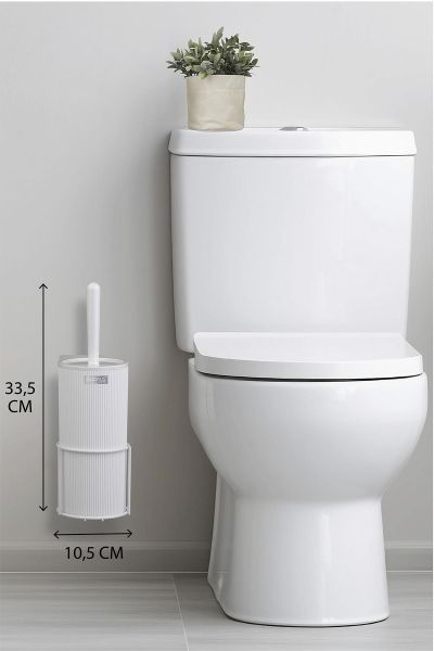 Okyanus Home Beyaz Eko Magic Askılı Yuvarlak Mina Wc Fırçalık