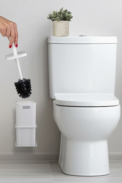 Okyanus Home Beyaz Eko Magic Askılı Kare Mina Wc Fırçalık
