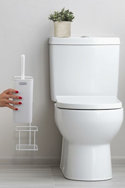 Okyanus Home Beyaz Eko Magic Askılı Kare Mina Wc Fırçalık