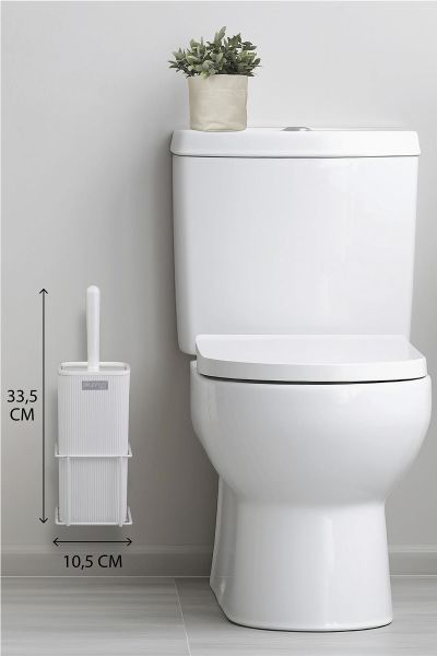 Okyanus Home Beyaz Eko Magic Askılı Kare Mina Wc Fırçalık