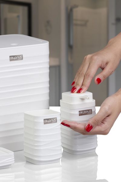 Okyanus Home Luna Beyaz Kare 5'li Banyo Seti