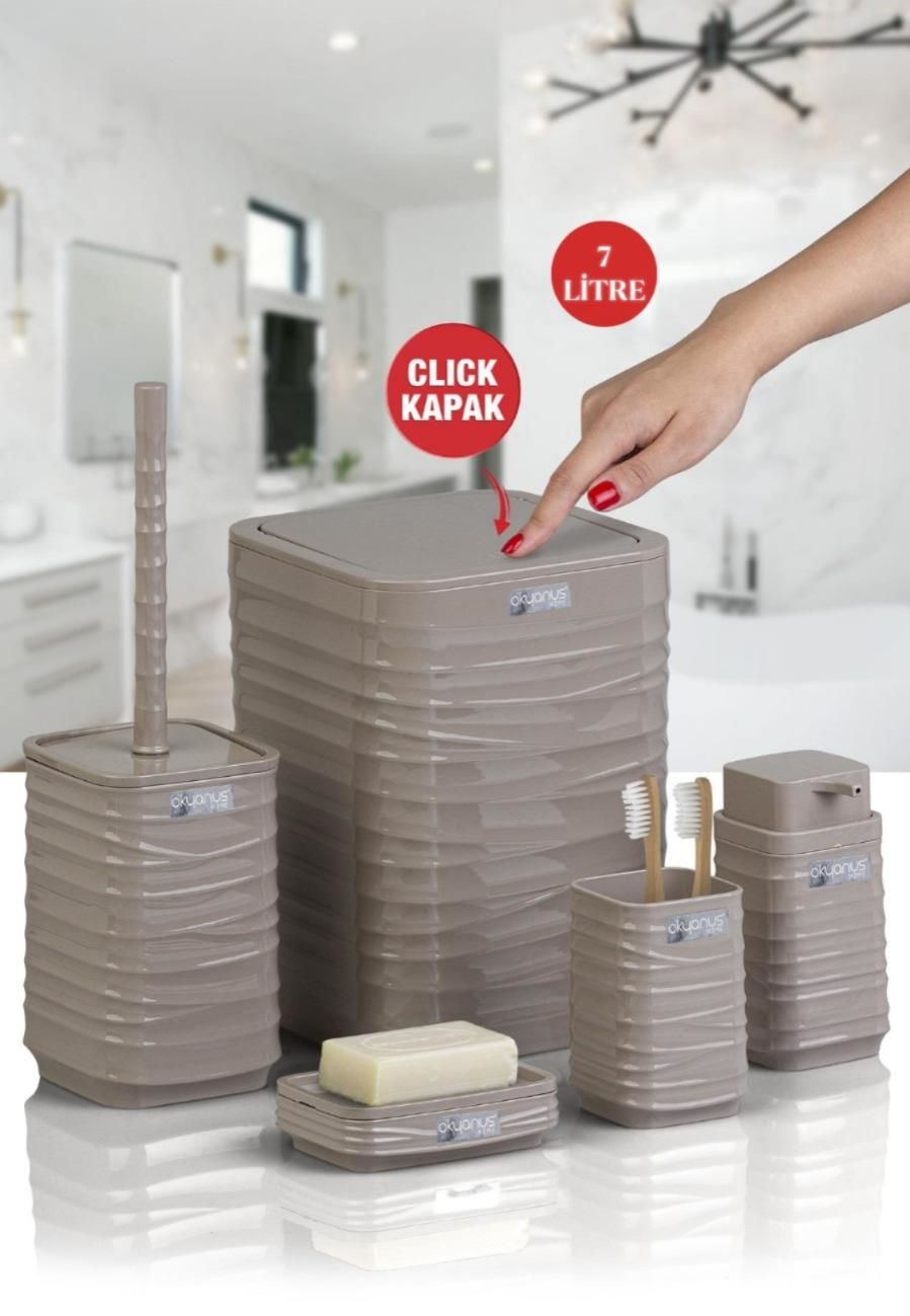 Okyanus Home Luna Vizon Kare 5'li Banyo Seti