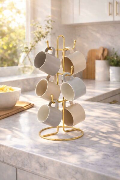 Okyanus Home Gold Kupa ve Fincan Askılığı