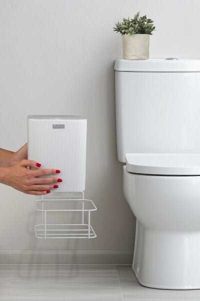 Okyanus Home Beyaz Eko Magic Askılı Kare Mina Çöp Kovası