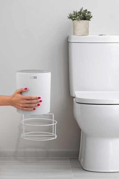 Okyanus Home Beyaz Eko Magic Askılı Yuvarlak Mina Çöp Kovası