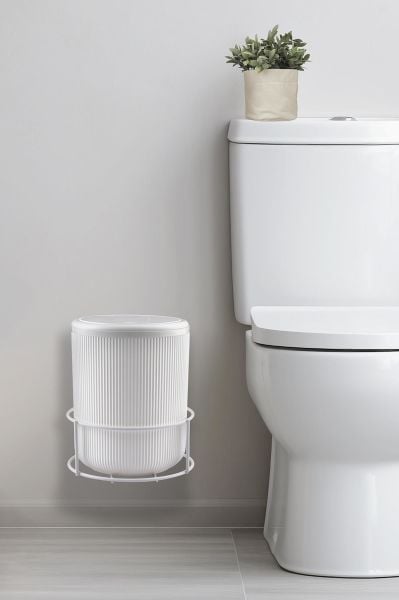 Okyanus Home Beyaz Eko Magic Askılı Yuvarlak Mina Çöp Kovası