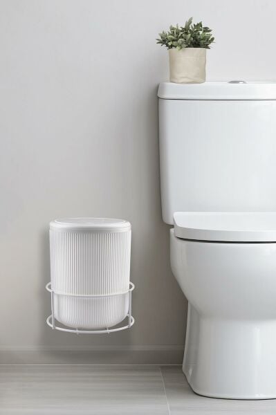 Okyanus Home Beyaz Eko Magic Askılı Yuvarlak Mina Çöp Kovası