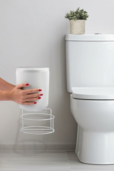 Okyanus Home Beyaz Eko Magic Askılı Yuvarlak Mina Çöp Kovası