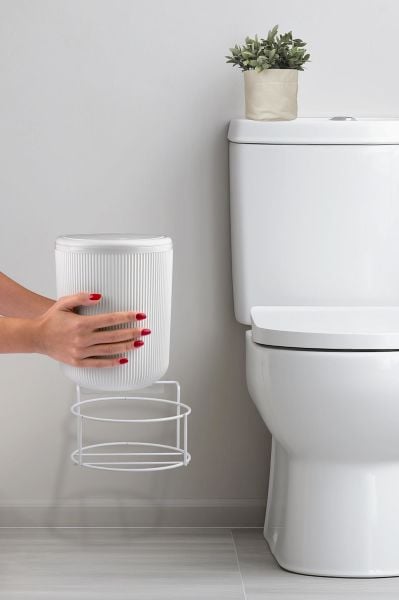 Okyanus Home Beyaz Eko Magic Askılı Yuvarlak Mina Çöp Kovası