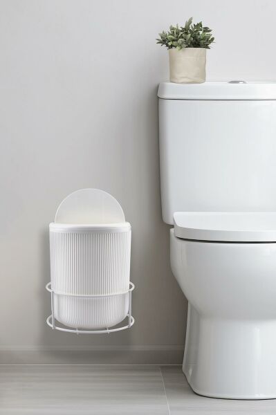 Okyanus Home Beyaz Eko Magic Askılı Yuvarlak Mina Çöp Kovası