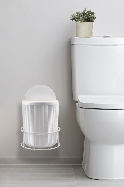 Okyanus Home Beyaz Eko Magic Askılı Yuvarlak Mina Çöp Kovası
