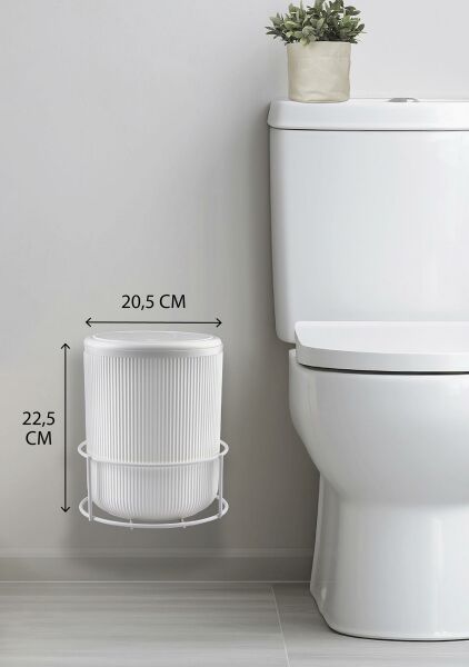Okyanus Home Beyaz Eko Magic Askılı Yuvarlak Mina Çöp Kovası