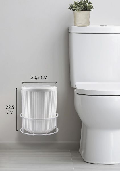Okyanus Home Beyaz Eko Magic Askılı Yuvarlak Mina Çöp Kovası