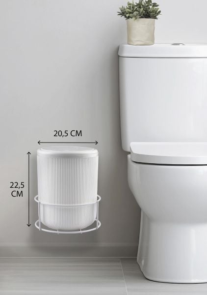 Okyanus Home Beyaz Eko Magic Askılı Yuvarlak Mina Çöp Kovası