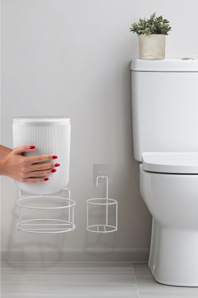 Okyanus Home Beyaz Eko Magic Askılı Yuvarlak Linea 2'li Wc Kova ve Fırça Seti