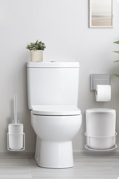 Okyanus Home Beyaz Eko Magic Askılı Yuvarlak Linea 2'li Wc Kova ve Fırça Seti