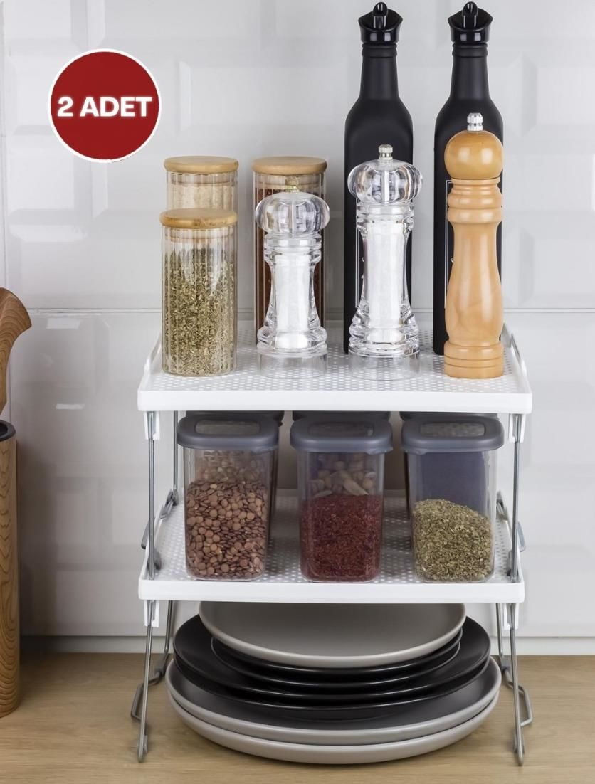 Okyanus Home Metal Ayaklı Tek Katlı Pratik Raf Düzenleyici 28x30