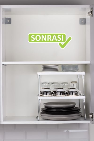 Okyanus Home Metal Ayaklı Tek Katlı Pratik Raf Düzenleyici 28x30