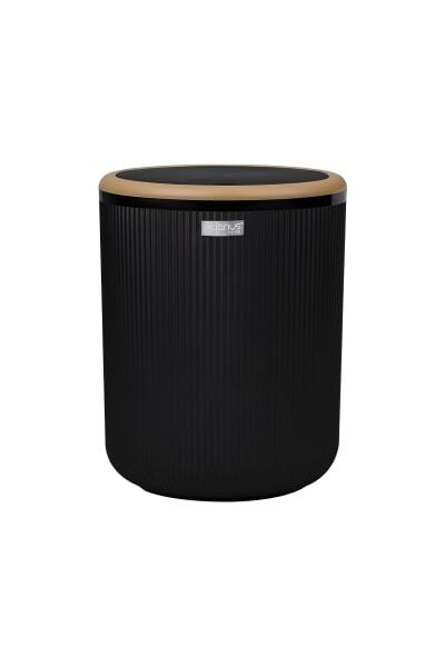 Okyanus Home Linea Due Siyah Çizgili Yuvarlak Çöp Kovası