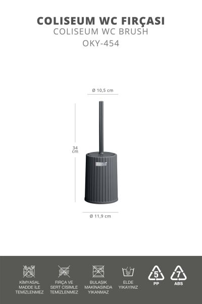 Okyanus Home Coliseum Antrasit WC Fırçalık