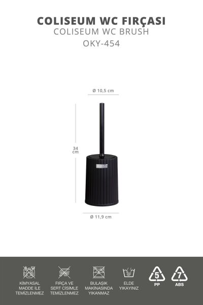 Okyanus Home Coliseum Siyah WC Fırçalık
