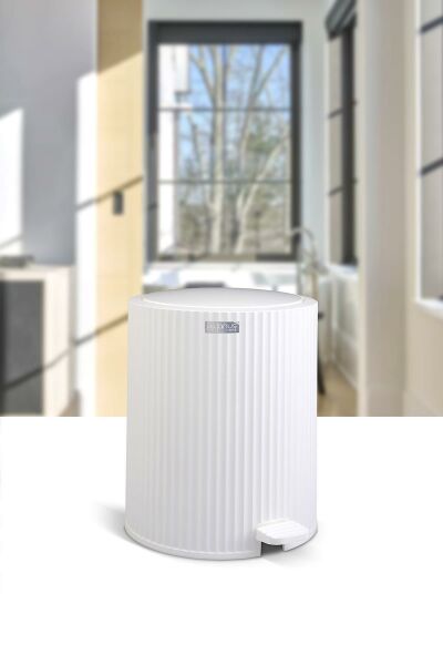 Okyanus Home Coliseum Beyaz Pedallı Çöp Kovası