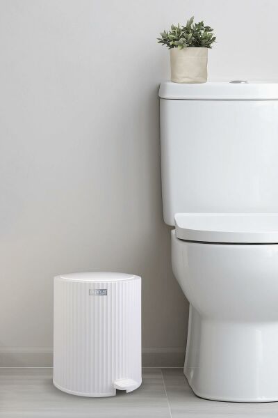 Okyanus Home Coliseum Beyaz Pedallı Çöp Kovası