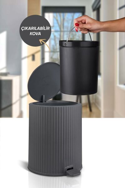 Okyanus Home Coliseum Antrasit Pedallı Çöp Kovası