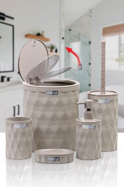 Okyanus Home Diamond Vizon Click Kapak 5'li Banyo Seti