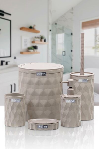 Okyanus Home Diamond Vizon Click Kapak 5'li Banyo Seti