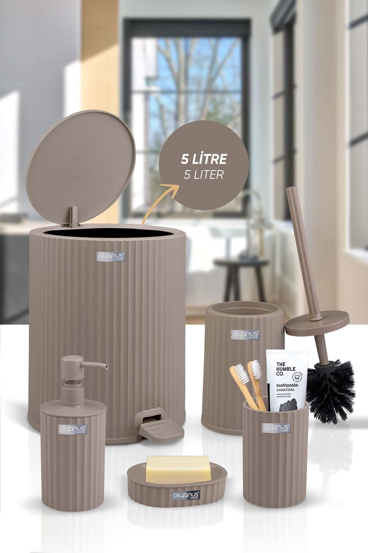 Okyanus Home Coliseum Vizon İç Kovalı Pedallı 5'li Banyo Seti