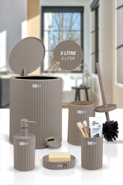 Okyanus Home Coliseum Vizon İç Kovalı Pedallı 5'li Banyo Seti