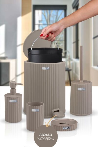 Okyanus Home Coliseum Vizon İç Kovalı Pedallı 5'li Banyo Seti