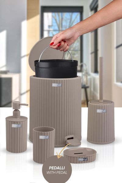 Okyanus Home Coliseum Vizon İç Kovalı Pedallı 5'li Banyo Seti