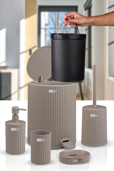 Okyanus Home Coliseum Vizon İç Kovalı Pedallı 5'li Banyo Seti