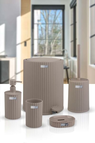 Okyanus Home Coliseum Vizon İç Kovalı Pedallı 5'li Banyo Seti