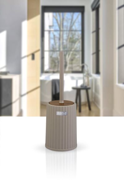 Okyanus Home Coliseum Vizon Ahşap Desenli WC Fırçalık